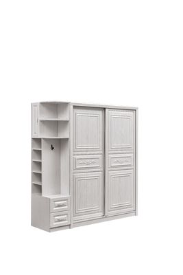 OEM Dustproof White Armoire With Drawers , Practical White Painted Wooden Wardrobes