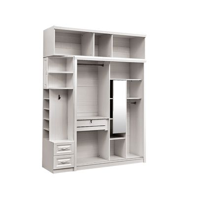 Eco Friendly White Wooden Wardrobe With Sliding Door Washable Height 20cm