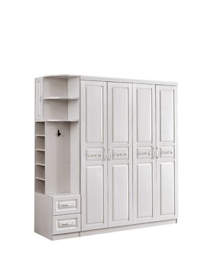 Dustproof White Wood Armoire Wardrobe
