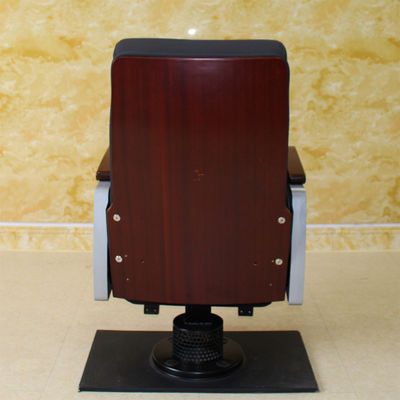 Flameproof Black Theatre Cinema Hall Chairs With PU Foam Collapsible High Density
