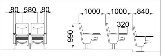 ODM Conference Hall Movie Theater Stadium Seating Chair Hypoallergenic Waterproof