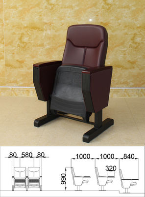 Folding Auditorium Cinema Hall Chairs Anti Fouling Sturdy Skin Friendly