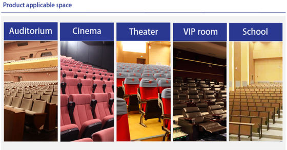 Collapsible 2 Seater Cinema Hall Chairs Anti Electrostatic Medium Hardness