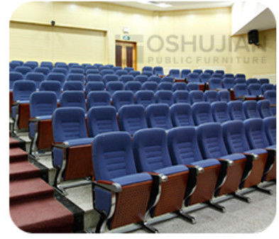 Collapsible 2 Seater Cinema Hall Chairs Anti Electrostatic Medium Hardness