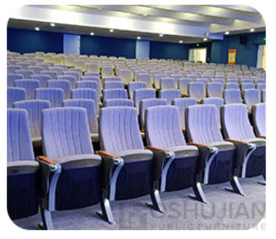 Collapsible 2 Seater Cinema Hall Chairs Anti Electrostatic Medium Hardness