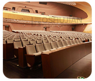 Collapsible 2 Seater Cinema Hall Chairs Anti Electrostatic Medium Hardness