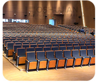 Collapsible 2 Seater Cinema Hall Chairs Anti Electrostatic Medium Hardness