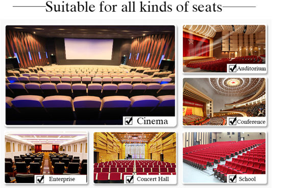 Collapsible 2 Seater Cinema Hall Chairs Anti Electrostatic Medium Hardness