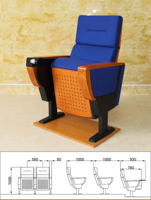 Steel Thickness 2.2mm Folding Cinema Seats , OEM Waterproof Church Auditorium Chairs