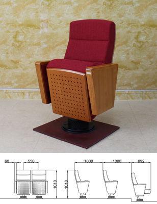Folding Movie Theater Chair With Cup Holder , Weight 20kg Fireproof Auditorium Chairs