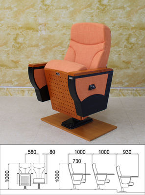 Multipurpose Red Theater Folding Cinema Seats Anti Rusting Medium Hardness