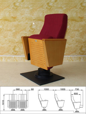 Antistatic Multiscene Red Movie Theater Chairs , Folding Cinema Chair Cup Holder