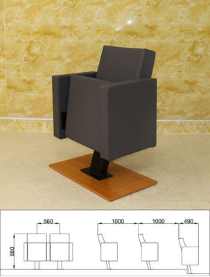 Collapsible Black Folding Cinema Seats Movie Chairs With Aluminum Leg High Density